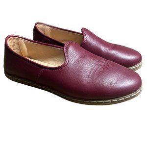 Charix Classic Bordeaux flats size 7/37 EU; handmade leather. Bright Burgundy.